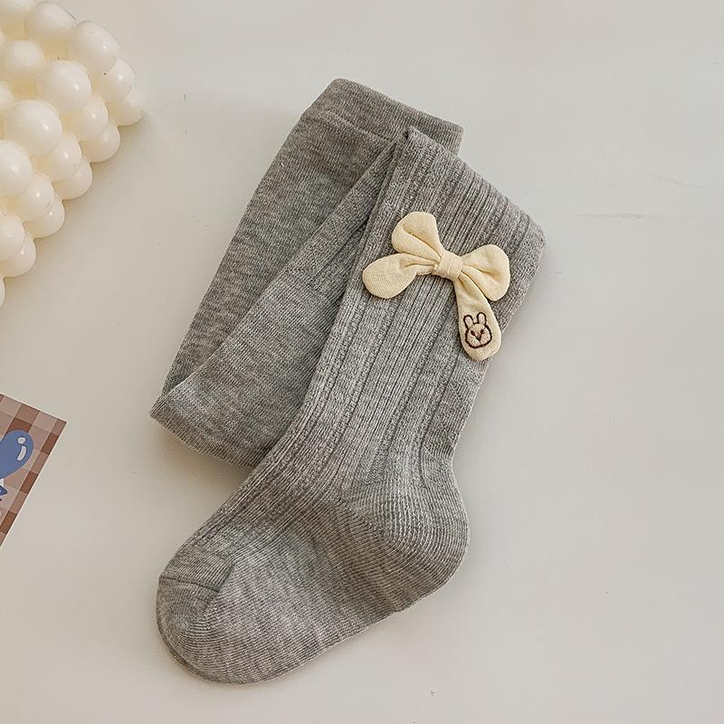 Baby Tights Leggings for Spring Autumn High Waist Combed Cotton Bow Infant Girls Pantyhose for 0-1years