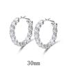 Klassische Solide 925 Sterling Silber Runde Erstellte Moissanit Edelstein Hochzeit Cocktail Creolen Für Frauen Feiner Schmuck