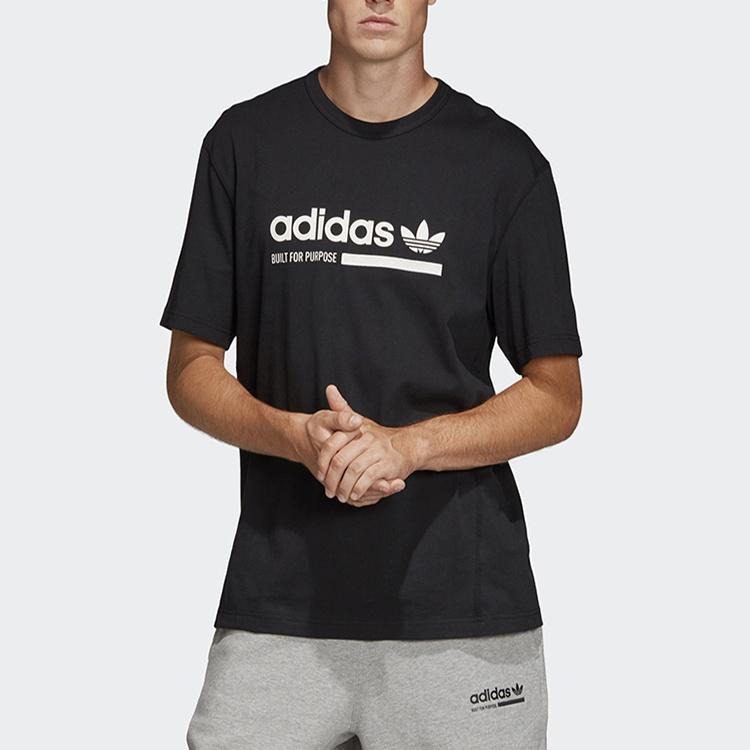 adidas Originals Printing Logo Short Sleeve Black Men's DV1922