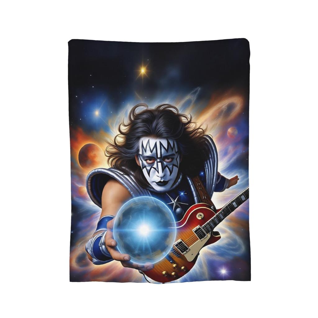 Ace Frehley RIP 1951-2025 Wolldecken Kiss Band Benutzerdefinierte Überwurfdecken für Zuhause 200x150cm Teppichstück,
