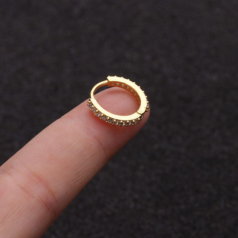 Silver Gold Rosegold Daith Conch Snug Body Jewelry CZ Ear Piercing Huggie Hoop Earring Nose Ring