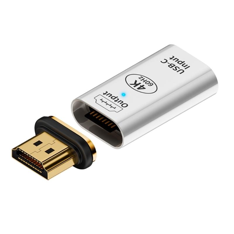 Magnetic HDTV Adapter Support 4K/60Hz 1080p TypeC Female to HDTV Connector