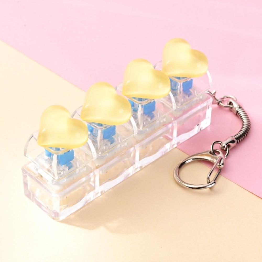 4 Knoppen Klikbare Knop Fidget Speelgoed Decompressie Fidget Sleutelhanger Tas Hanger