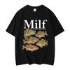 Man I Love Fish Funny Meme T-shirt Fashion Vintage Short Sleeve T-shirts Men's Women's Casual Loose Cotton T Shirt Streetwear