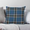Housse de coussin à carreaux bleu Thomson Polyester Lin Velours Imprimé Fermeture Éclair Décorative Housse de coussin d'appoint Housse de coussin pour canapé