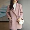 New Korean Loose Leisure Style Women Wool Coat Double Breasted Casacos Feminino Cashmere Clothes