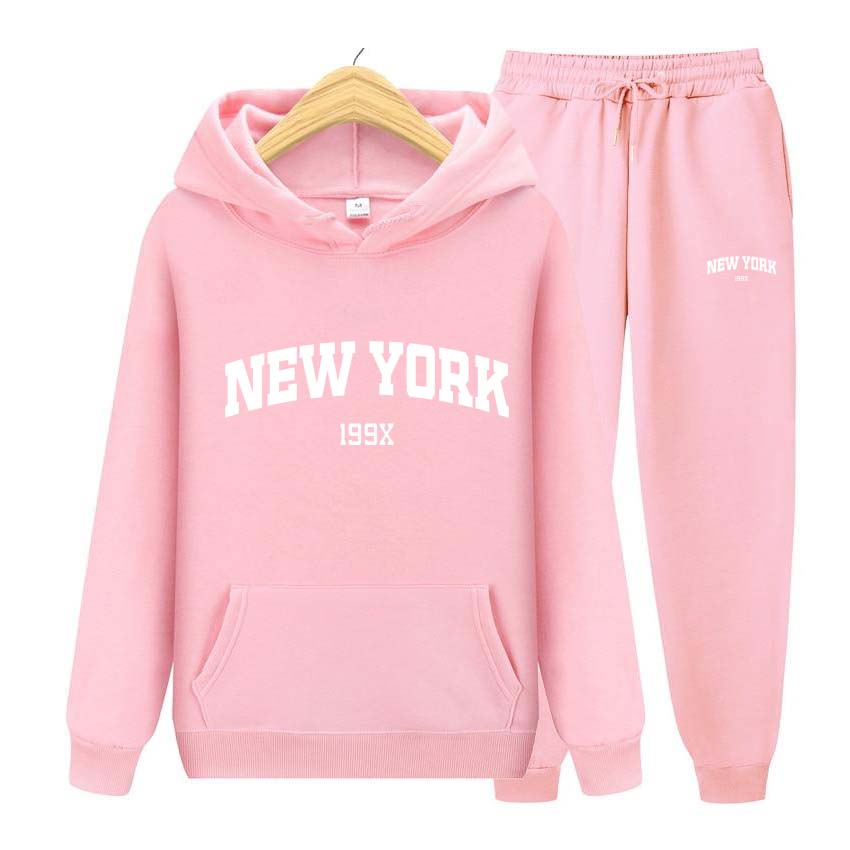 Tracksuit 2 Pieces Set 199X New York Print Sweatshirt Hoodies Sweatshirt+Pants Suit Hoodie Sportswear Jogging Men's Sets