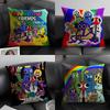 RRainbow FriendsS Cartoon Cushion Cover Natural Linen Organic Fabric DoubleSided Printing Sofa Home Decor Gift Pillow Case