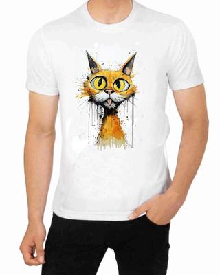 Verrücktes Katzen-Cartoon-Kunst-T-Shirt für Herren Bekleidung Wildtier-Tierkunst
