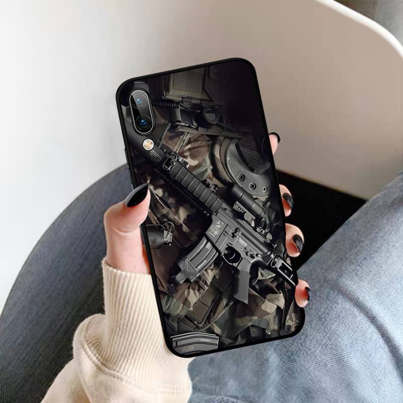 Gun and Bullet Phone Case for Vivo Y91C Y11 17 19 17 67 81 Oppo A9 2020 Realme C3