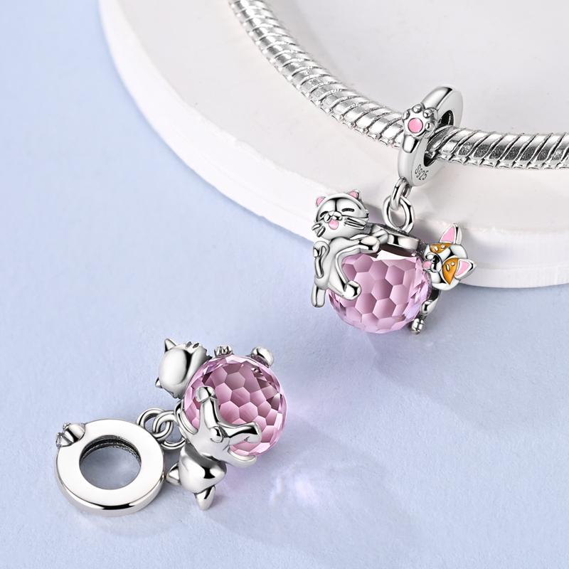 Colorful Copper Glow In The Dark Snowflake Snowglobe Dangle Charm Fits Necklace For Women Bracelet Glass Beads Gift