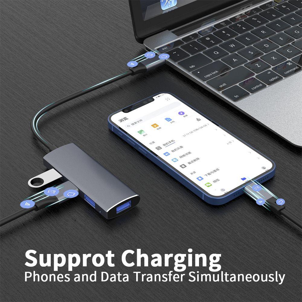 Computer OTG Adapter 4 Port Expander Type-C 3.1 USB 3.0 HUB Dock Station