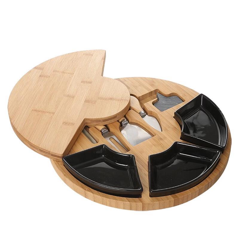 Handun Bamboo Cheese Board and Cutting Board Set