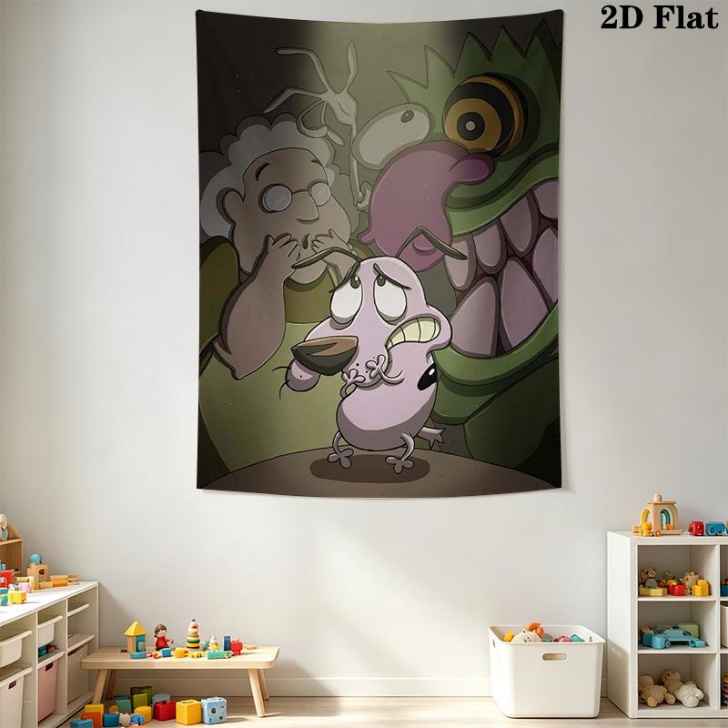 Timid Cartoon Puppy Pattern Home Decor Tapestry, Wall Hanging, Decorative RV Wall Cloth.ZGT0914238