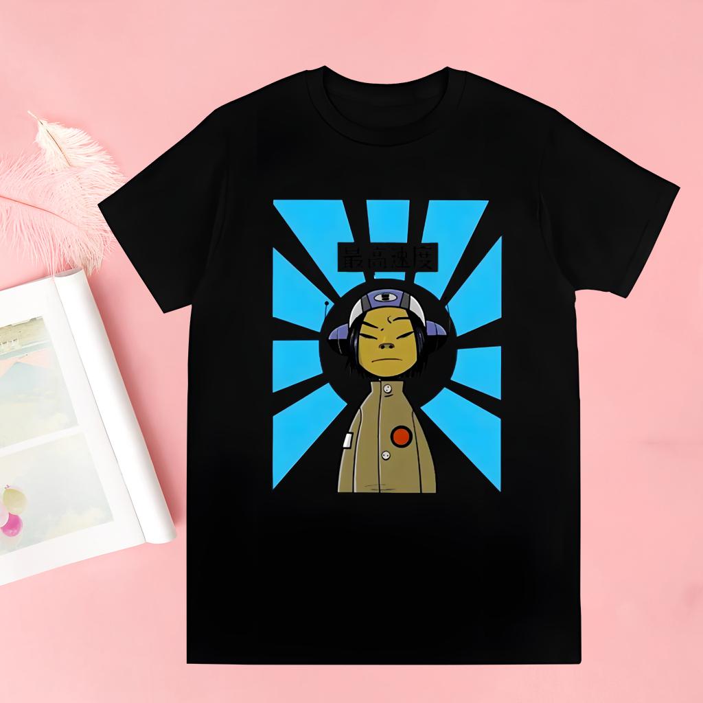 Gorillaz Modern Music Band Cartoon Awesome T Shirts For Guys O-Neck Short Sleeve Regular Mens Height Quality Hip-Hop Tee Shirt