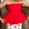 Women Tops Bandeau Strapless Elastic Back Petal Hem Puffy Skirt Design Tank Tops Parties Street Photography Vest Daily Wear