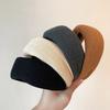 Retro Solid-color Knitted Wide-edge Flat Hairband Versatile and Elegant Leopard Print Hairband and Hairpin