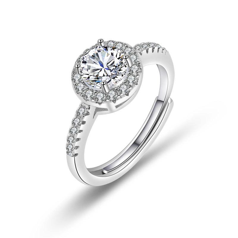 Hoogwaardige Verschillen met Gepersonaliseerde Glitters en Glitters Dames Klassieke Zespoot Damesring Open Einde Modetrends Ring Dames