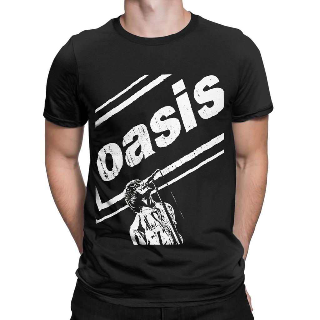 Men T-Shirt Oasi/s Hipster Cotton Tee Shirt Short Sleeve Rock Band T Shirts O Neck Tops Plus Size