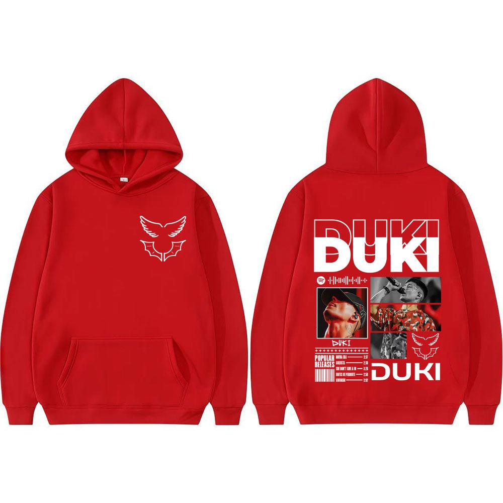 Rapper Duki Ameri World Tour 2025 Pull-over à manches longues imprimé Vêtements pour hommes Vintage Street Pop Musique Sweat-shirts à capuche décontractés