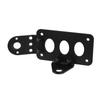 Motorcycle License Plate Mount Bracket Side Relocation Style with Adjustable Bolted Structure Slotted Plate Layout Black Finish Aluminum Build