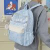 Schoolbag Korean Version Niche Lace Striped Backpack High Value Junior High School Student Schoolbag High Value Casual Backpack Women
