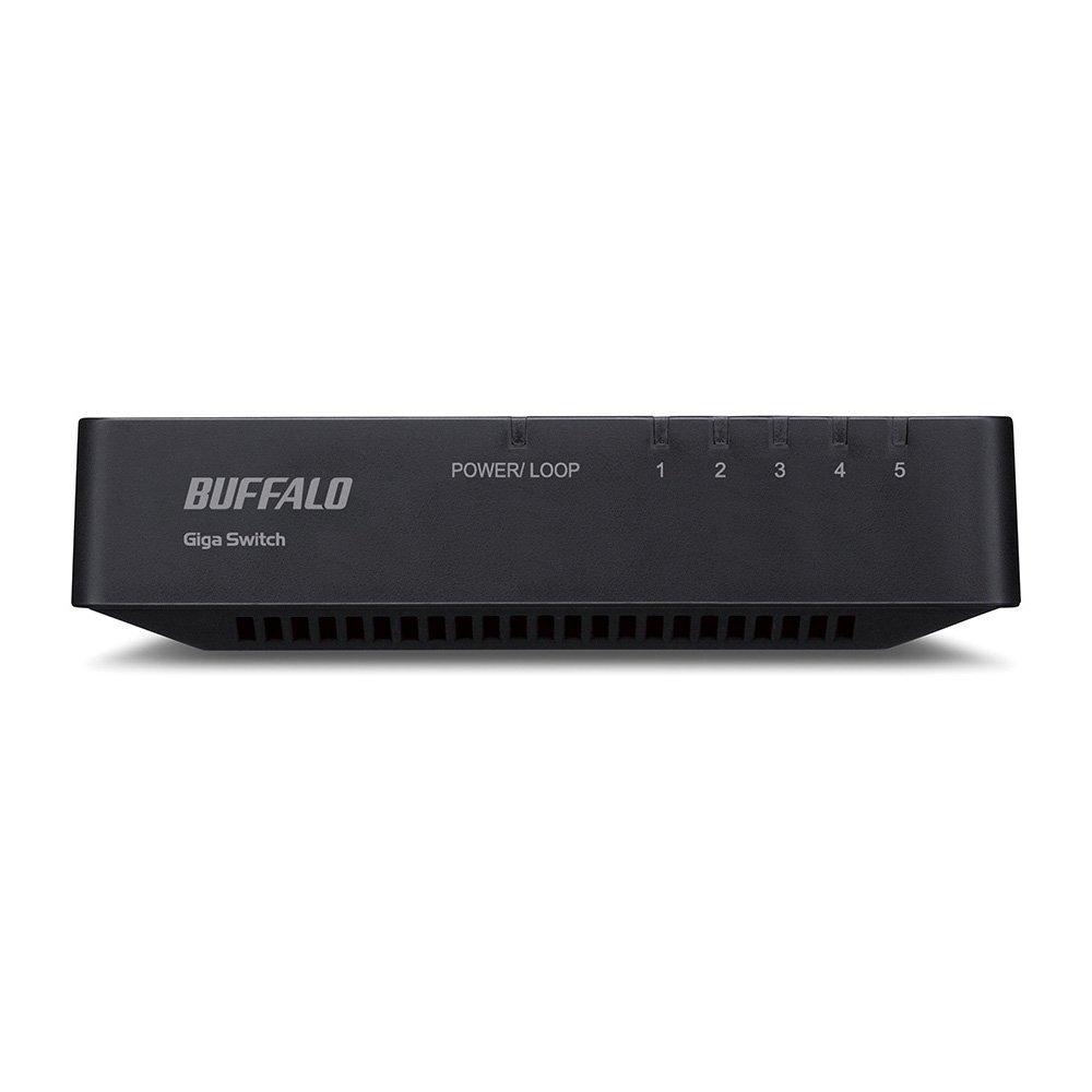 Buffalo Giga Compatible Plastic Housing AC Power 5 Port Black Switching Hub LSW4-GT-5EP/BK