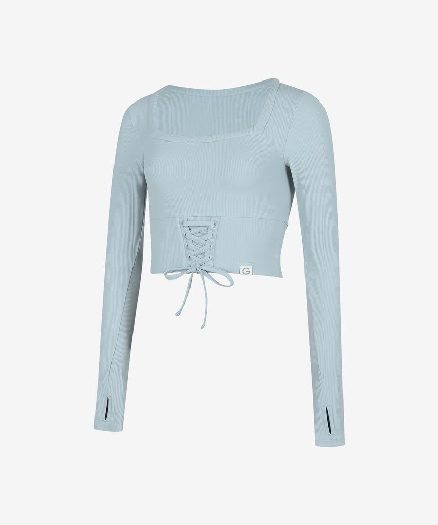 GRANDE LINE Elflex Rib Lace-Up Long Sleeve_4 Colors