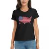 Women TShirt USA American Flag Summer Short Sleeve Tees Round Neck Cotton T Shirts Clothes Tops Streetwear