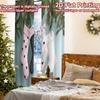 2pcs, 2D FLAT PRINTING Curtains (Without Rod) Festive Stockings Christmas Festival Minimalist Curtains Versatile Polyester