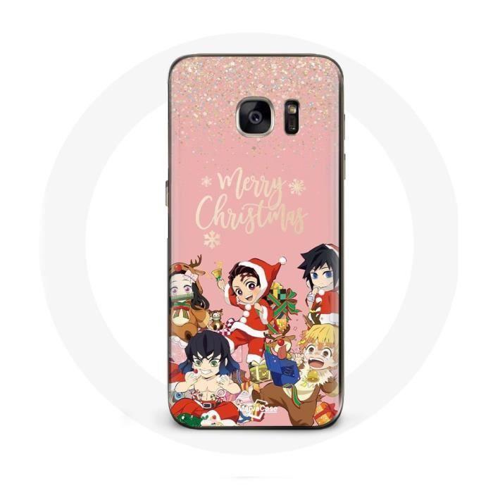 Coque pour Samsung Galaxy S6 Edge Demon slayer merry christmas affiche Anime Manga
