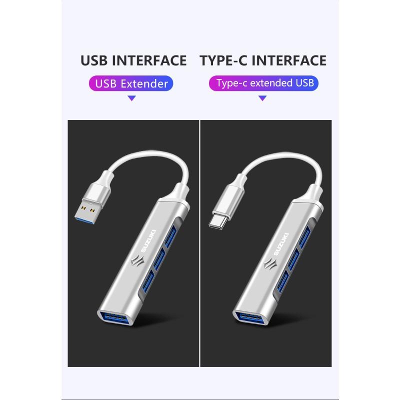 4 Ports USB 3.0 HUB TYPE-C Multi High Data Transmission Car Adapter For Suzuki DZire IGNIS Grand Swift Jimny Vitara Baleno SX4 GW250 Splash Swace