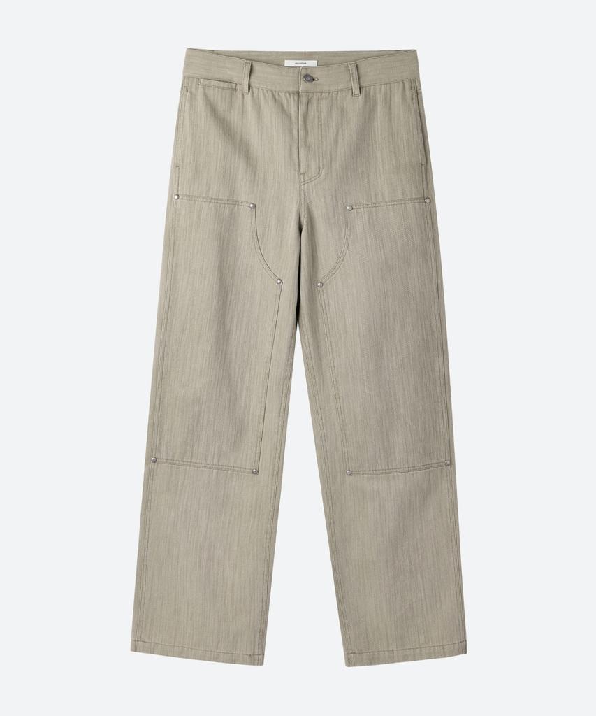 MOONSUN Unisex, Washed Cinch-Back Pants / Beige