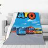 Comfort Tayo The Little Bus Blanket Accessories Sofa Decorative Throw Blankets Super Warm Flannel for Couch
