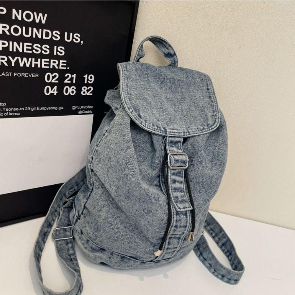 Vintage Denim Backpack Large Capacity Student Schoolbags High Quality Jeans Bookbags Female