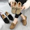 Women's 2024 Cotton Slip-On Shoes: Plus Velvet, Warm, Flat, Casual for Autumn/Winter