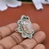 Rose Quartz Oval Gemstone Ring, Handmade Boho Designer Ring, 925 Silver Ring, Statement Ring, Partywear Ring, Thanksgiving Gift