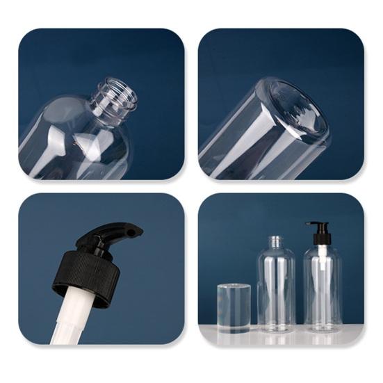 4Pcs 500ml Clear Bottles Durable Pump BPA-Free Portable Design Refillable Dispenser for Shampoo