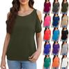 Women's Fashion Solid Color Round Neck Strapless Loose Casual Top