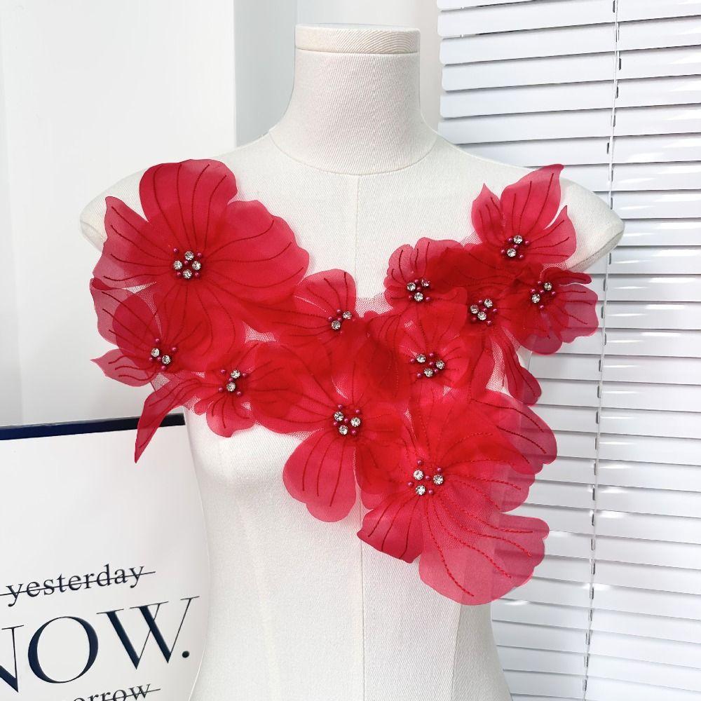 Mesh Cloth Decoration Patch Hand-embroidered Lace Embroidered Patch New Flowers Cloth Patch