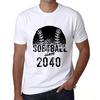 Herren Vintage T-Shirt Grafik T-Shirt Softball Since 2040 Weiß