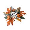 Thanksgiving Candle Ring Garland Rustic Pillar Candle Ring Ornament for Fall Harvest Room Decoration