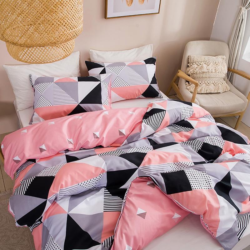 Geometric Pattern Duvet Cover & Pillowcase Set Ultra Soft Microfiber Fabric 10 Size Single Twin Double Full Queen King Bedding Set