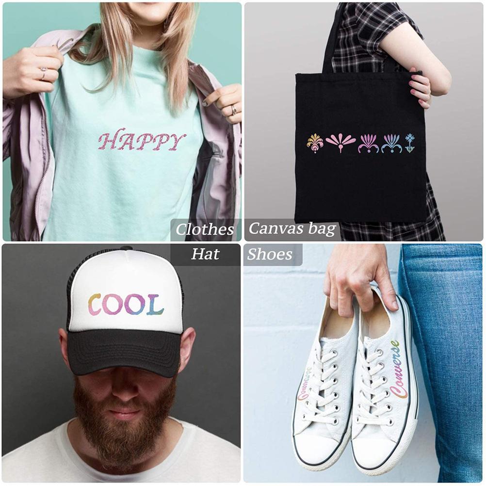 DIY Heat Transfer Self Adhesive Vinyl Bundle Garment Film Silhouette Paper Fabric Holographic Rainbow Craft Vinyl