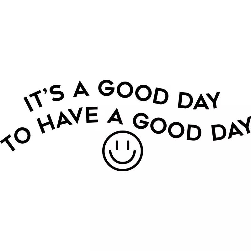 Creative 'Good Day' English Word Self-Adhesive Wall Stickers for Coffee Shop or Boutique Windows
