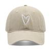 Literary and retro small love embroidery soft top fashion cap women's summer outdoor simple washed baseball cap men's autumn
