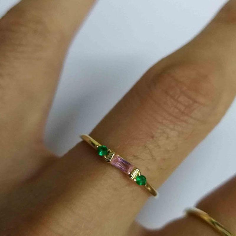 Elegant Gold Plated Gemstone Rings For Women In Stunning 4 In 1 Set