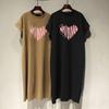Women's Short-sleeved T-shirt Dress Loose Casual Thin Fly-sleeved Slit Dress Summer