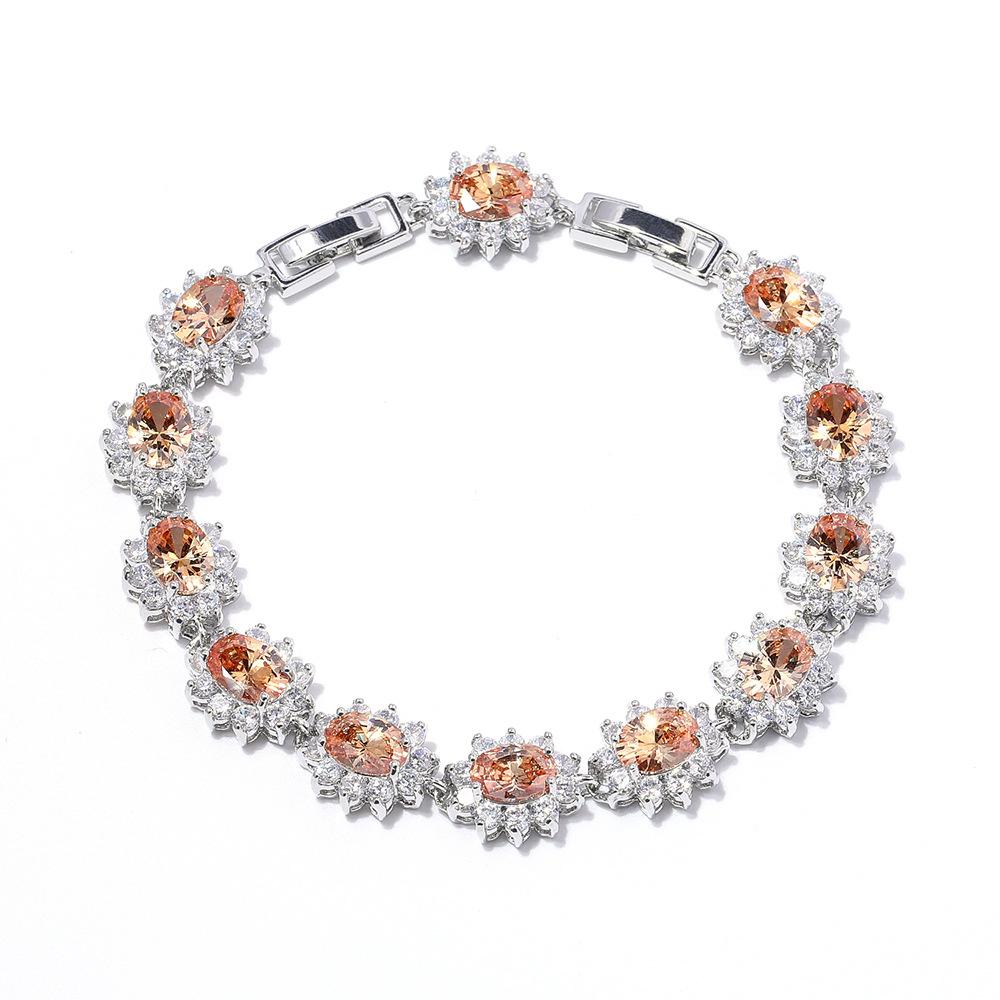 Women'S Light Luxury Women'S Colored Zircon Bracelet, Color Treasure Bracelet Multi-Color
