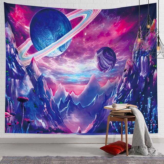 Tapisserie de champignons Décoration murale Boho Décor psychédélique Hippie Boho Tapisserie Décor Sorcellerie Revêtement mural Décor